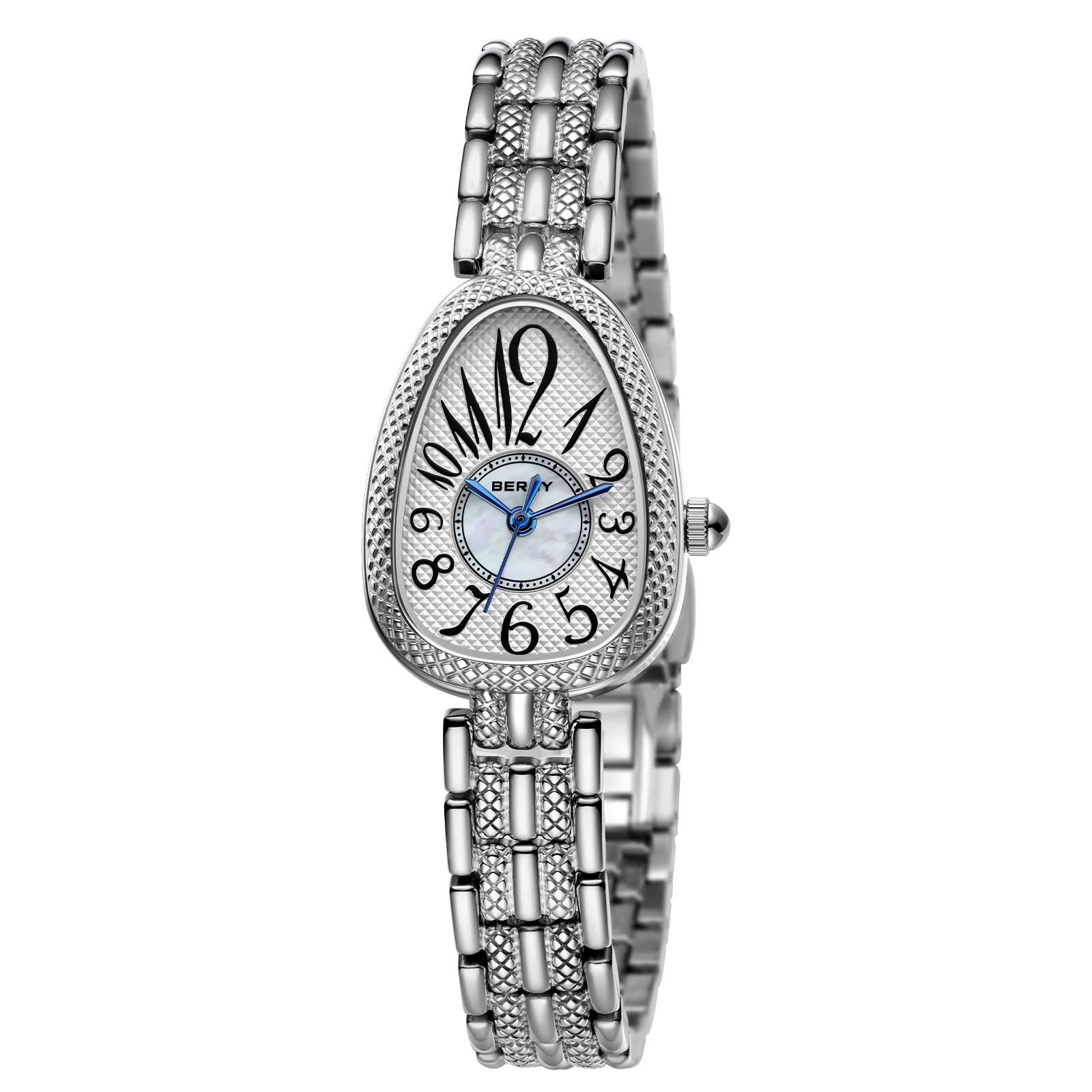 BERNY Women Quartz Watch Snake-shaped Stainless Steel Bracelet Waterproof Exquisite Ladies Jewelry Watch Gift Watches for Women