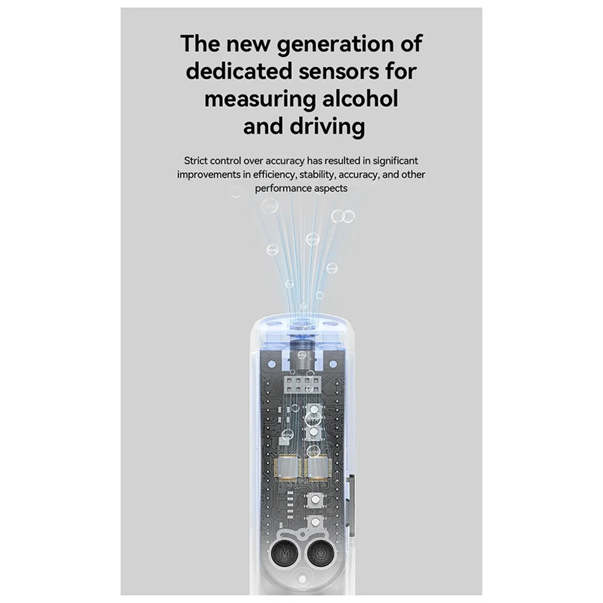 جهاز اختبار الكحول الجديد 3C غير المتصل، جهاز تحليل الكحول عالي الدقة مع شاشة كبيرة عالية الدقة، مؤشر ضوئي LED، وظيفة المصباح اليدوي #4