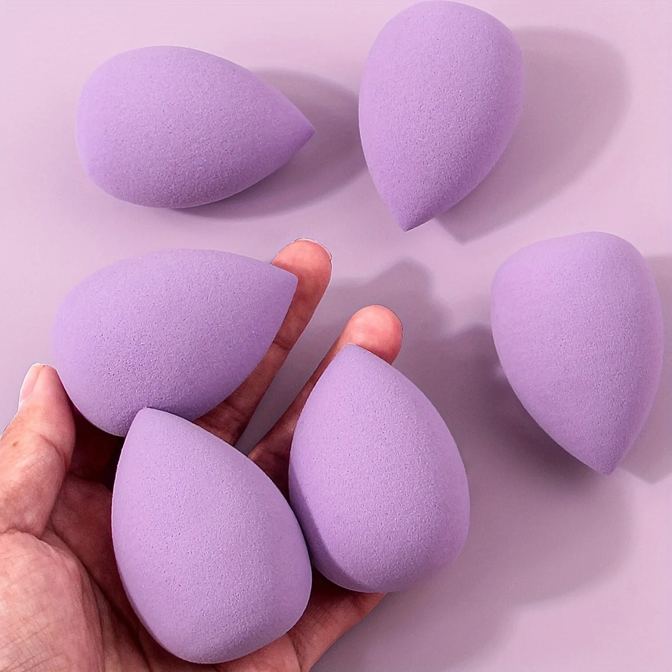 Professionele 6-delige make-upsponsset - groter formaat voor sneller mengen, watergeactiveerd PU-schuim, naadloze foundation en contour