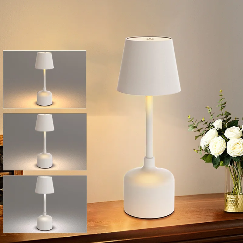 

2025 New LED Table Lamps 3Levels Dimmable Wireless Led Desk Lamp Touch Night Light Rechargeable Table Lamp For Room Study Office