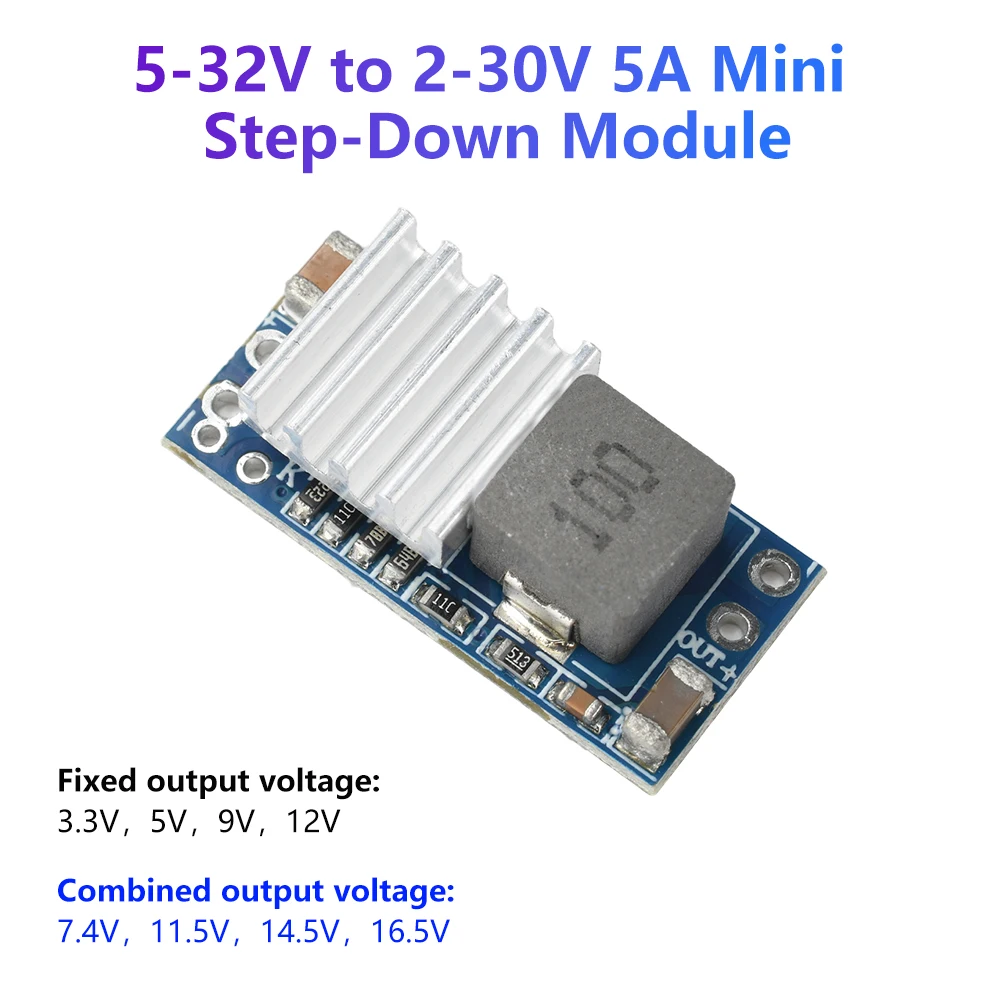DC-DC Step-Down/Step-UP Converter 3.3V 5V 9V12V Fixed Output Boost-buck Module 5A 6A Mini Power Supply for Drones RC Models BEC