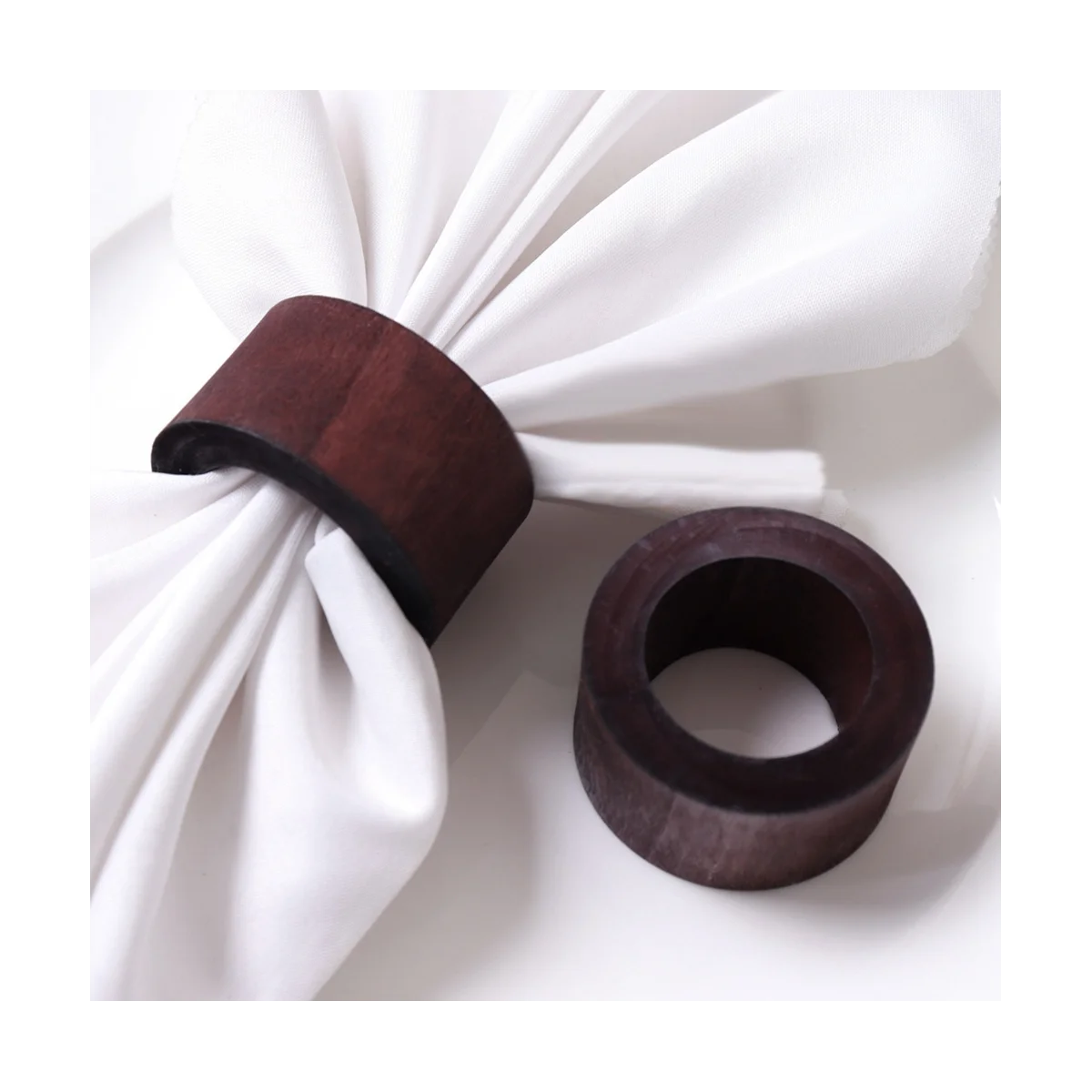 

12 Pieces Wood Napkin Rings Dining Table Napkin Holder Decorative Holiday Napkin Rings for Table Decoration