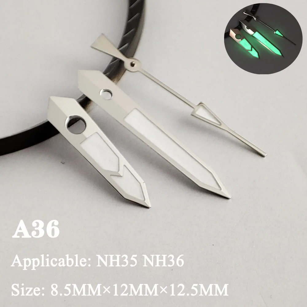 Nh35มือ nh35ดูกรณีมือ nh36ตัวชี้มือ nh35ส่วนต่างๆของนาฬิกา nh35มือสีเขียวเรืองแสง NH35 A9มือเคลื่อนไหว