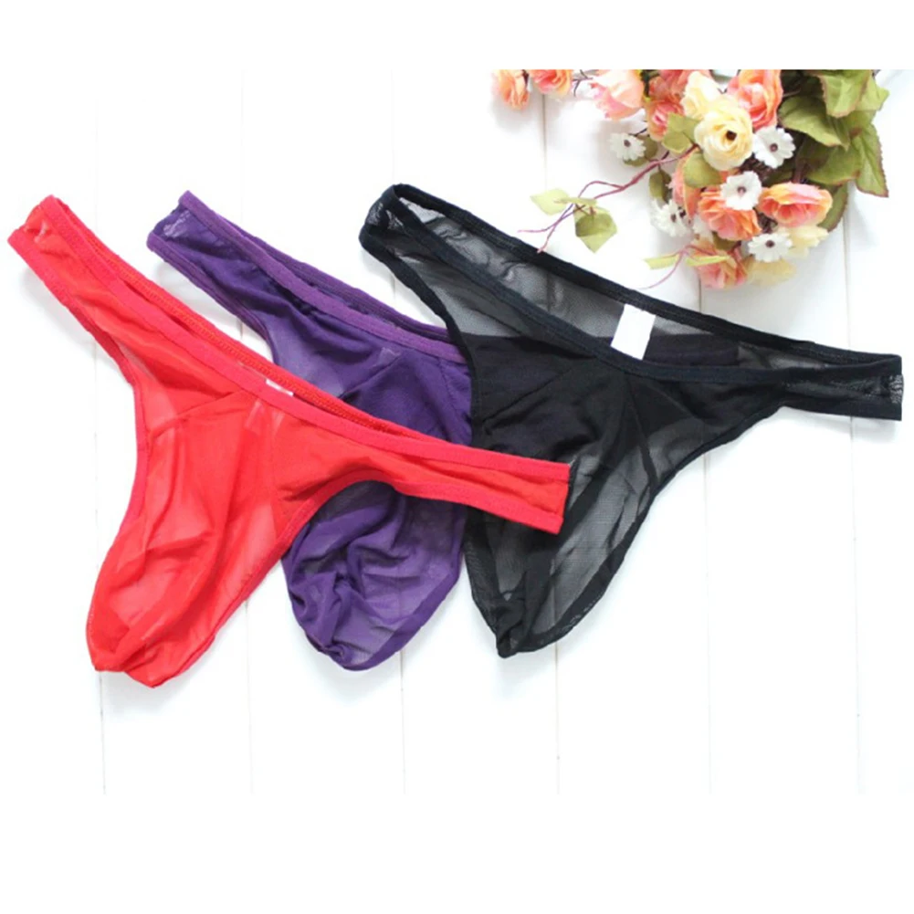

Sexy Lingerie Mens Transparent G-String Thong Ultra-thin T-back Low Rise Underwear Erotic Panties Gay Sissy Pouch Underpants
