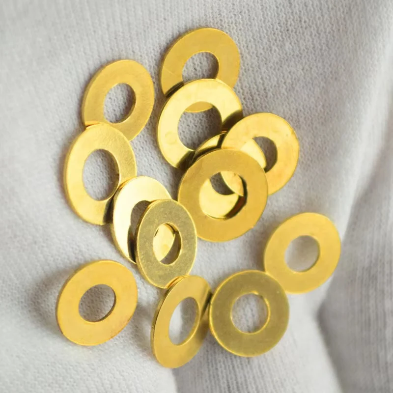 6pcs Spyderco Knife Accessories Brass Washer Copper Cushion Pad Metal Gasket Shim for C158 C186 C11 Delica C10 Endura C81 Para2