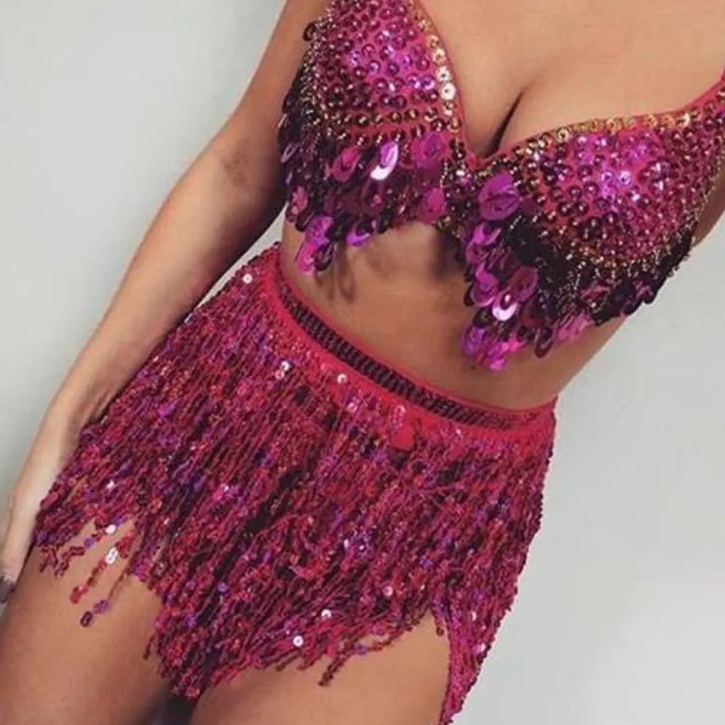 تنانير شرابة متعددة الاستخدامات من البوليستر للنساء، مجموعات الرقص S مليئة بأزياء الرقص #3