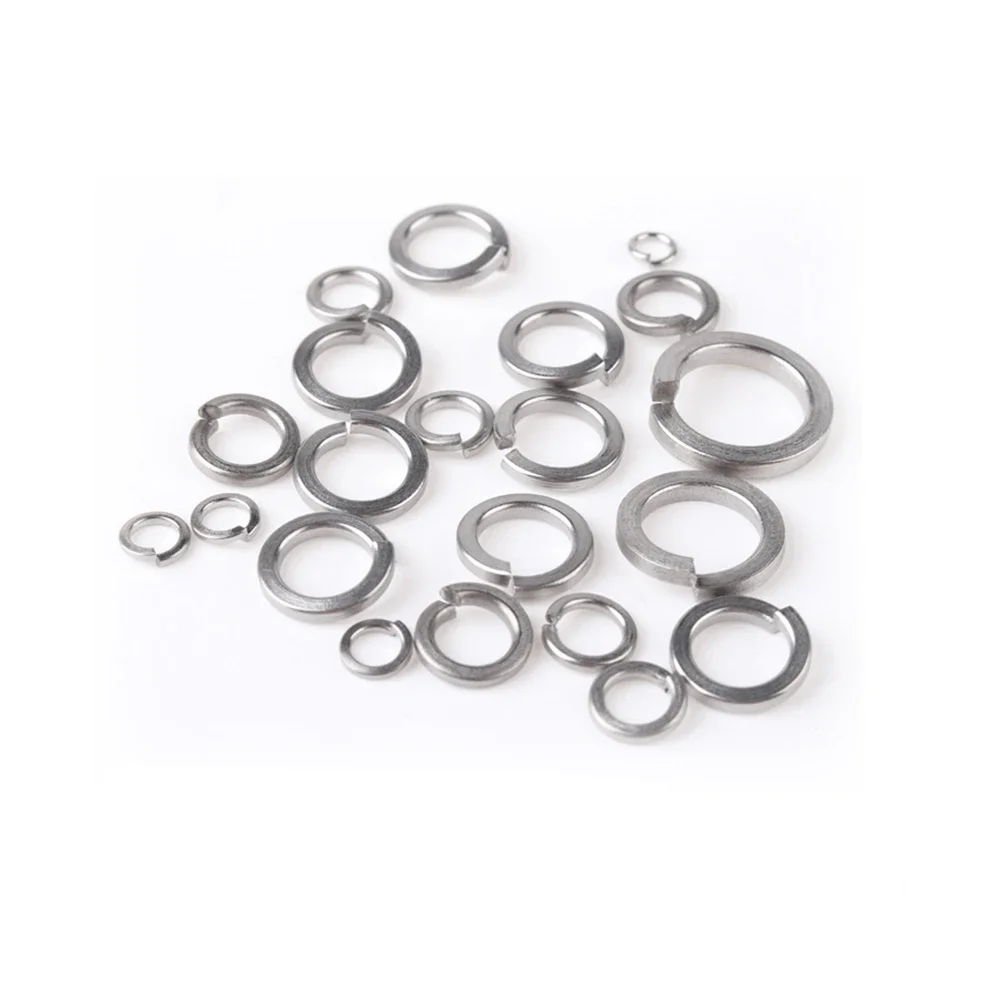 Spring Washer Split Lock Washers Sliver color 304 Stainless Steel GB93 M1.6 M2 M2.5 M3 M4 M5 M6 M8 M10 M12 M14 M16 M18 M20 M22