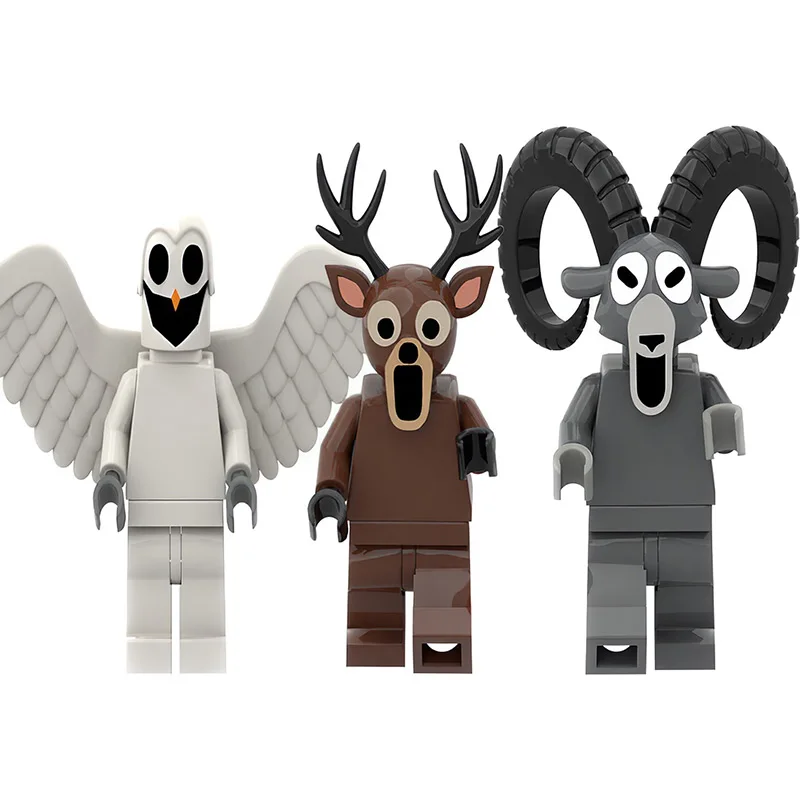 99 Nachten In Het Bos Mini Herten Uil Geit Monster Bouwstenen Model Gemonteerd Bouwstenen Kinderen Speelgoed Plastic pop