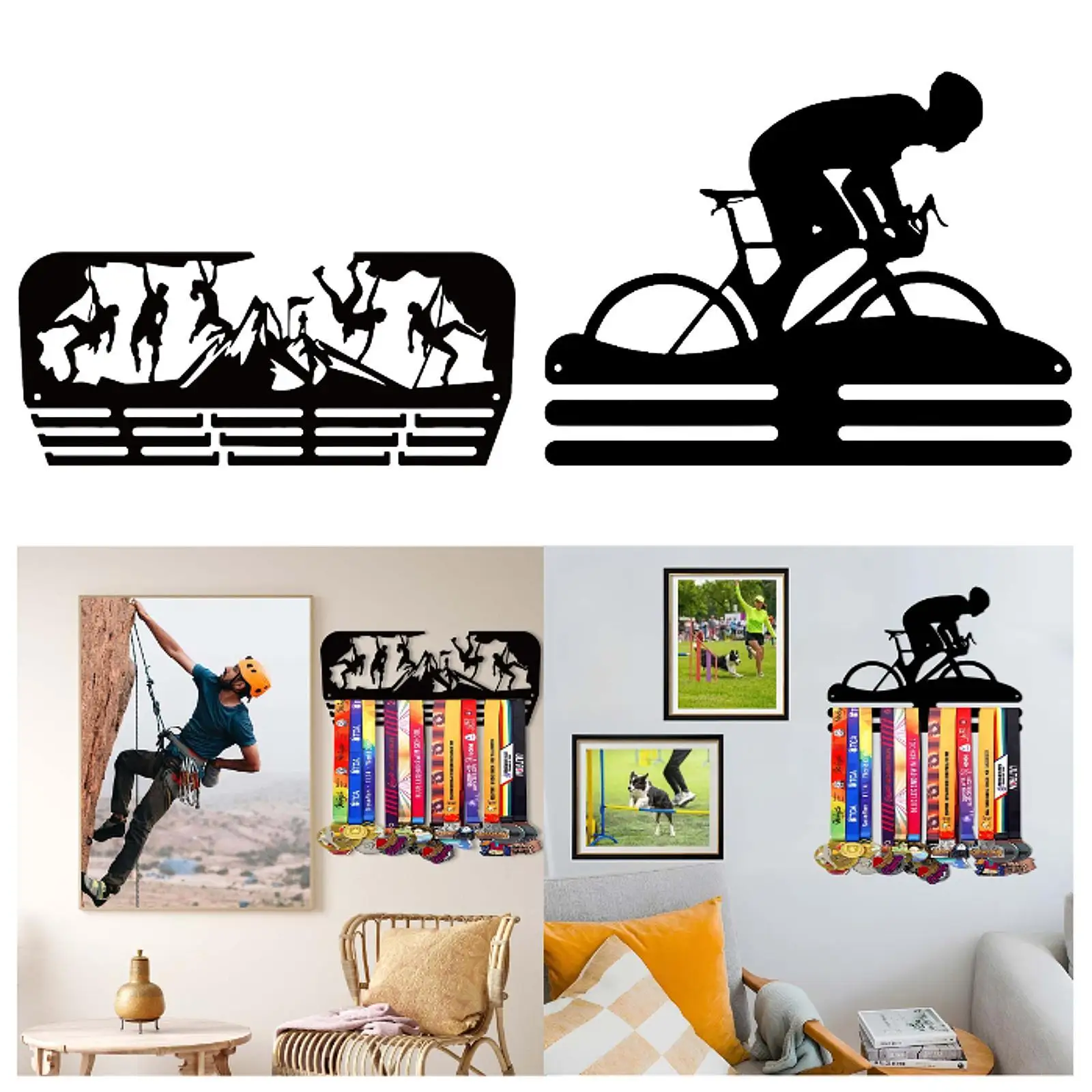 Sports Medals Display Hanger Holder Rack Iron Frame for Home Office Organization and Gymnastics Awards