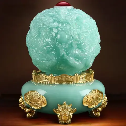 풍수 유인 부 드래곤 나인턴 Qiankun 삼각대 장식품, 집 거실 상점 개업 선물