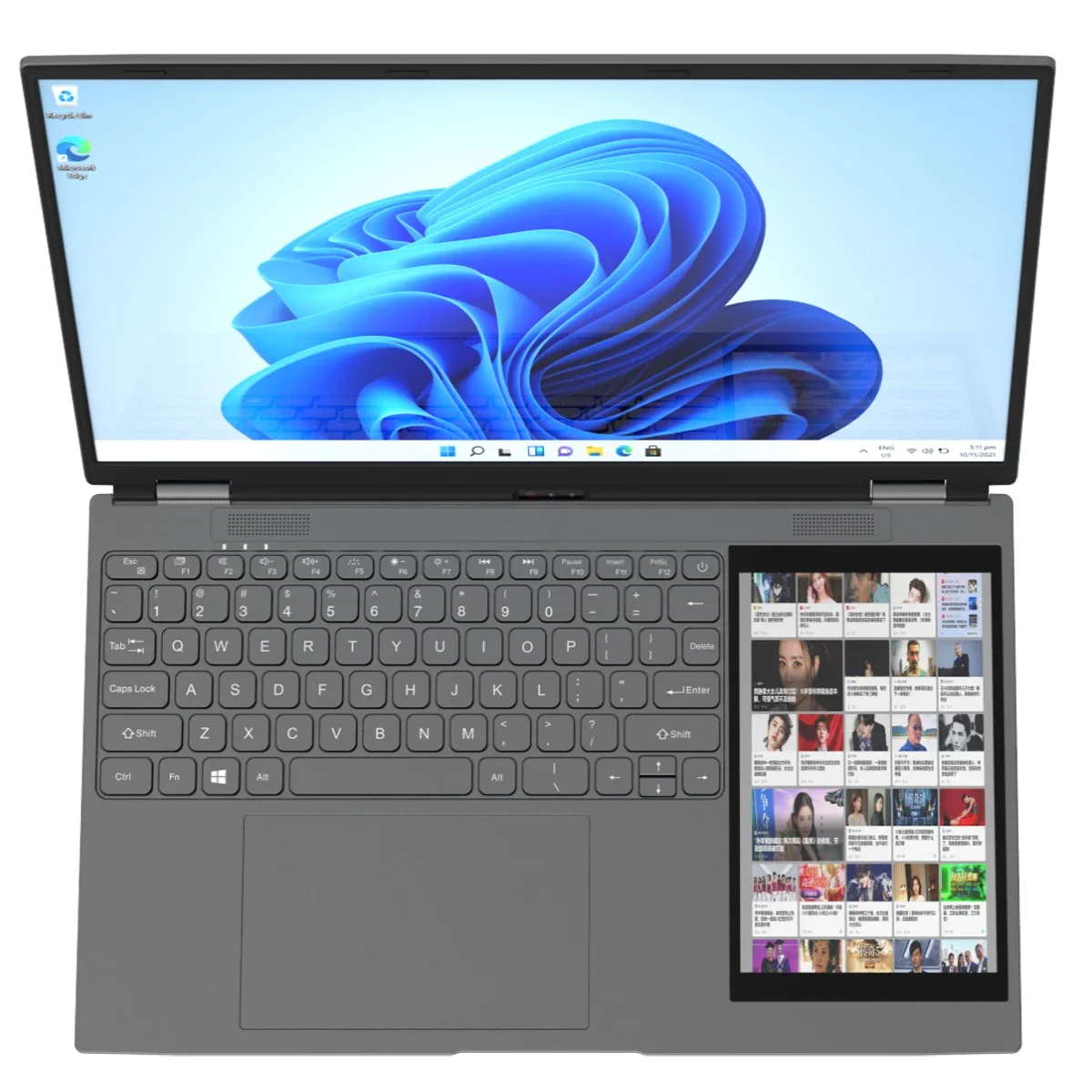 QMDZ 15.6"+7" Dual Screen Laptop Computer, Intel 12th N95 32GB/16GB DDR4 RAM, RGB Backlit Keyboard 7" Touch Screen Notebook PC
