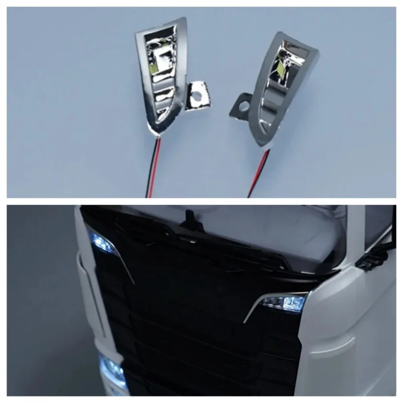 

JUWUBA 1/14 Scale Front Spotlight Lamp for Tamiya RC Dump Truck For SCANIA 770S 6X4 56368 8X4 56371 Car Accessories