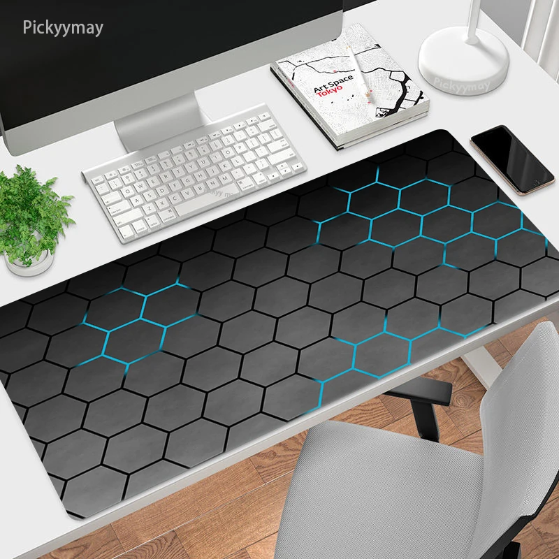 

Large Size Mouse Pad Geometric Mouse Mat Locking Edge Rubber PC Computer Gaming Big Mousepad Desk Play Mats Carpet For office