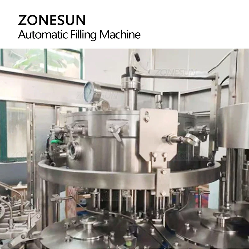 ZONESUN ZS-AFMC 24000 BPH Macchina di rifornimento per acqua gassata completamente automatica per bottiglie in PET Fabbricazione di bevande Linea di produzione di massa