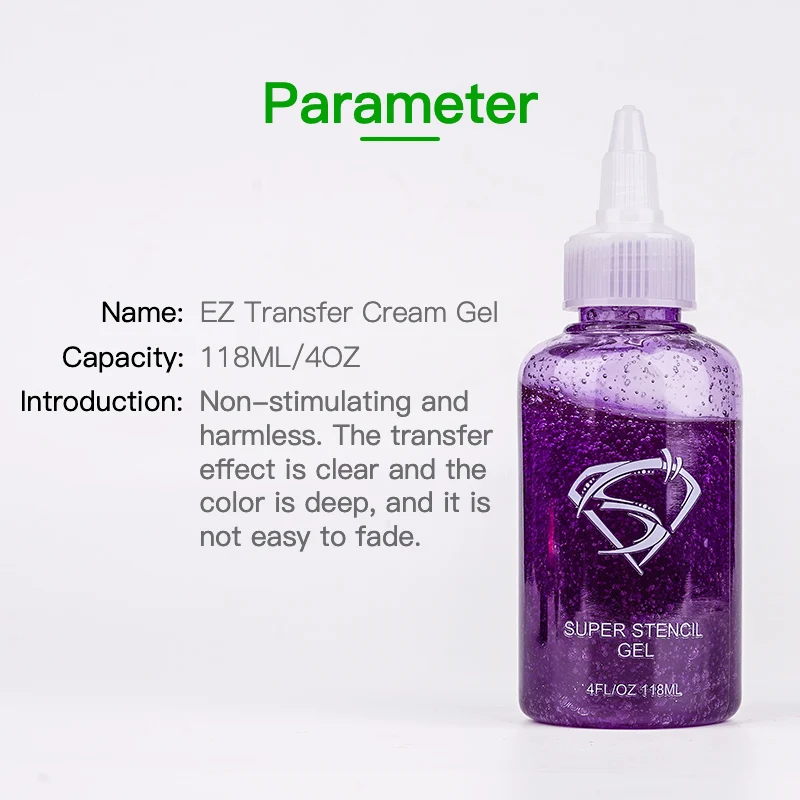 EZ Professional Tattoo Transfer Cream Gel Bottled 4oz Tattoo Art Stencil Use Cosmetic Tattoo Supplies