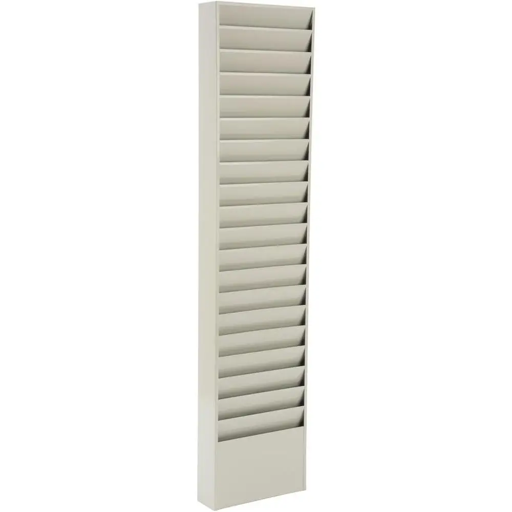 

20-Tier Wall Rack - Putty Coated Steel for Office & Medical Use