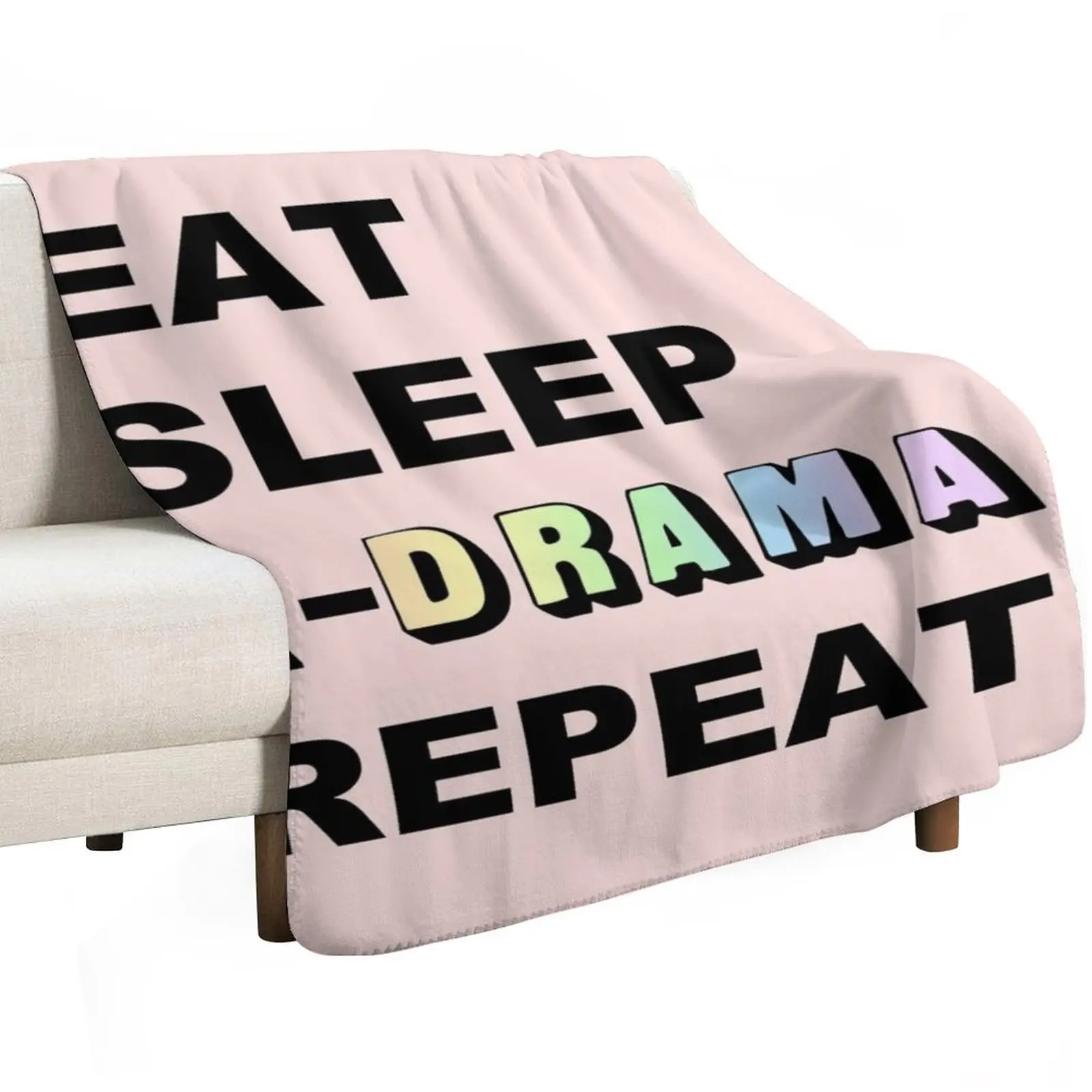 Eat Sleep K-Drama Repeat Throw Blanket Giant Sofa Plush Retros Flannels Custom Bed covers Blankets