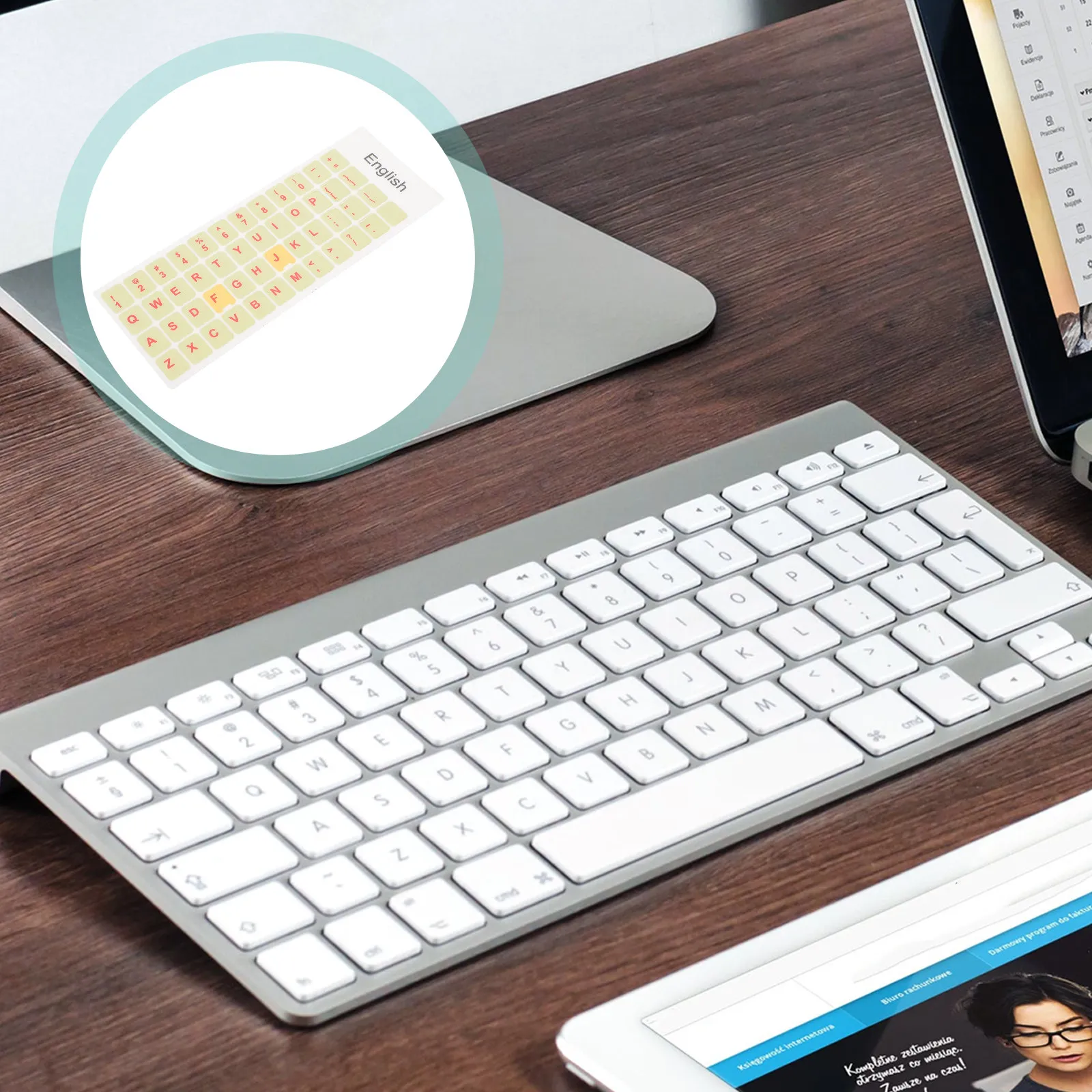 

2 Sheets Universal English Keyboard Sticker Set 1:1 Size Accurate Corner Fit Easy Apply Remove No Residue Laptop Notebook