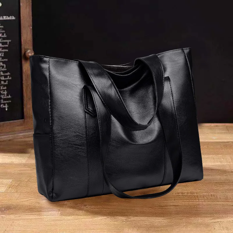 

Women handbag simple new PU soft leather trend Europe and the United States tote bag large capacity shoulder tote bag