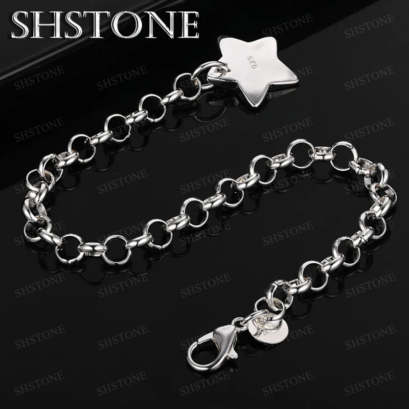 

Браслет-подвеска со звездой из стерлингового серебра 925 пробы, модные вечерние, помолвочные, свадебные украшения, подарок на годовщину, красивые милые аксессуары