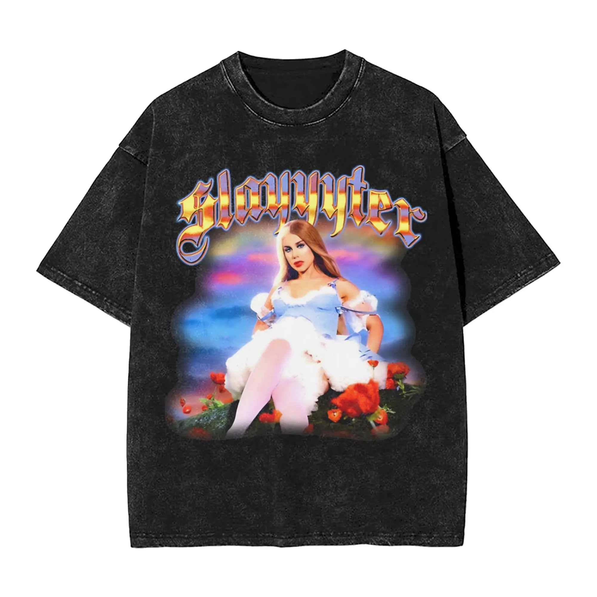 Slayyyter Style Singer Electro Pop T-Shirt  Loose T-Shirts Short Sleeve Y2K Funny Tops Summer Cotton O Neck Big Size Tees