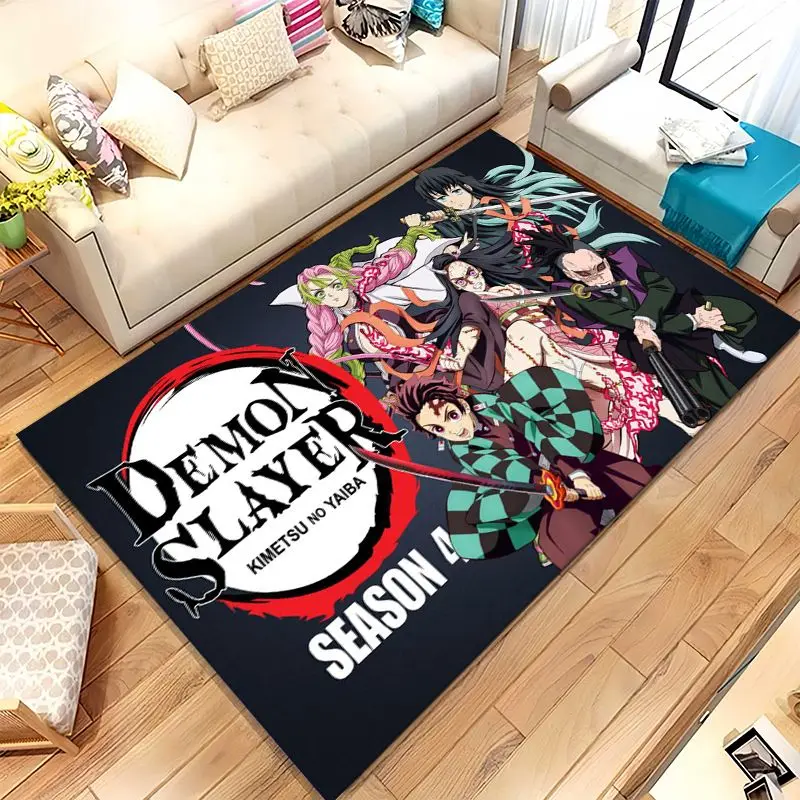 Demon Slayer Kimetsu no Yaiba Tanjiro Nezuko Anime Non-Slip Area Rug for Living Room,Bedroom Carpet Mat for Sofa,Home Decor Gift