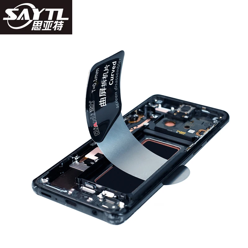 SAYTL herramienta de apertura de pantalla LCD de tarjeta de acero inoxidable, desmontaje de teléfono móvil, reparación de teléfonos inteligentes