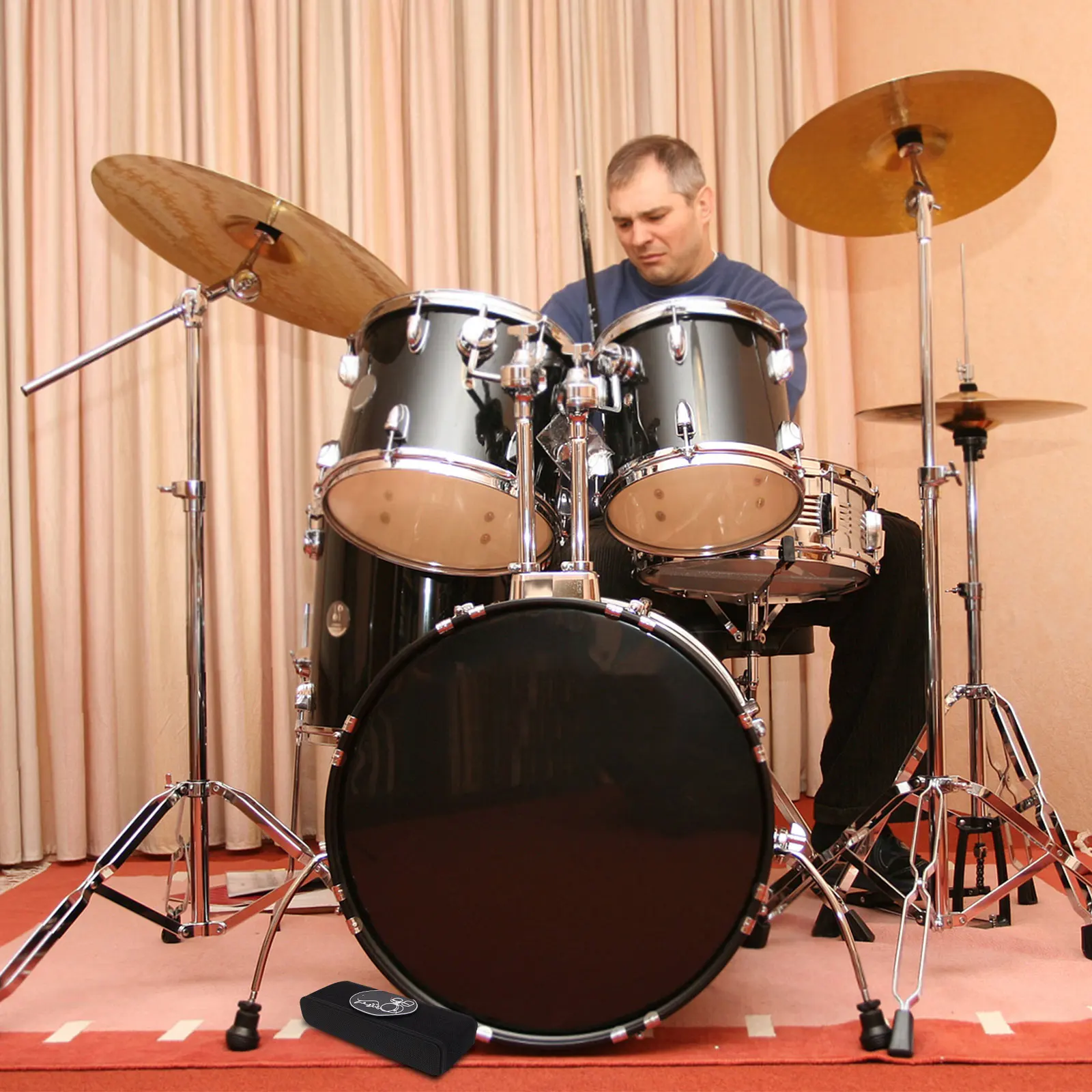 

Drum Kick Block Bass Drum Stoppers Mat Non-Slip Pedal Pad Anti Skid Stopper Mat Percussion Instrument Accessory for Practice