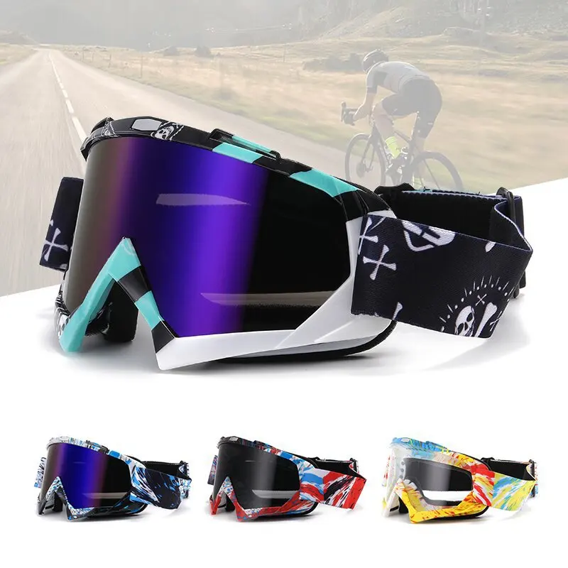 

Motorcycle Goggles, Windproof Dustproof Anti-Fog, UV400 Protection for Off-Road Riding Skiing Mountaineering Safety Glasses