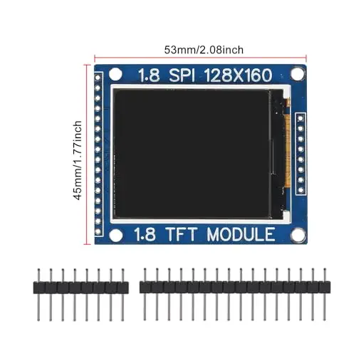 2PACK 1.8 Inch Serial SPI TFT LCD Module Display PCB Adapter IC 128x160 Dot Matrix 3.3V 5V IO Inerface Cmmpatible LCD1602