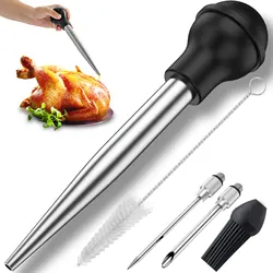 Seasoning Sauce Injection Pump BBQ Meat Syringe Turkey Chicken Squirt for Home Kitchen Cooking Marinade Tool Injection Dropper