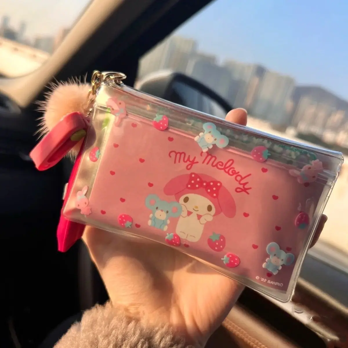 

Kawaii Sanrio MY MELODY Hello Kitty Card Storage Bag Cartoon Cute Anime Girl's Heart Makeup Bags Lipstick Bag Girls Gifts Toys