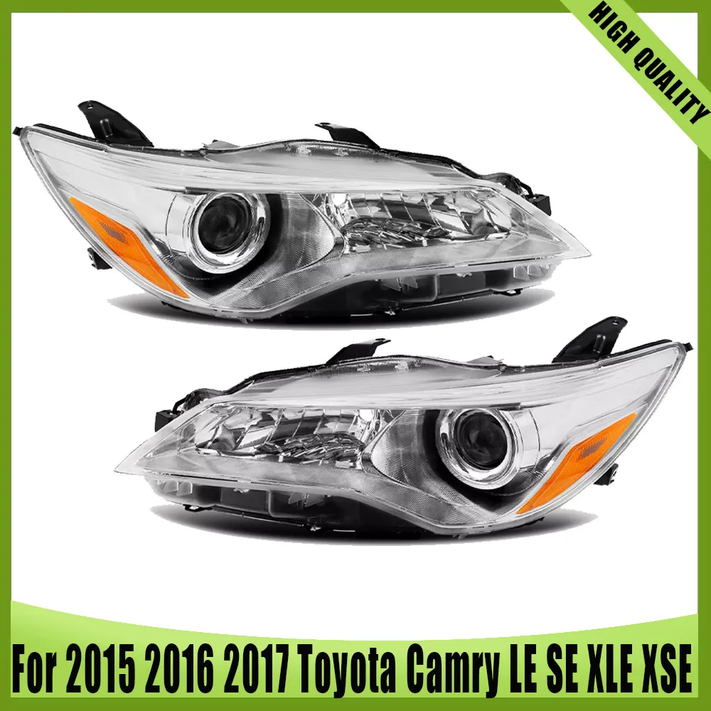 

Headlights For 2015 2016 2017 Toyota Camry LE SE Left + Right Halogen Headlamp