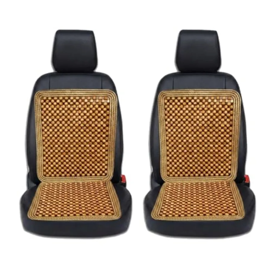 

Wooden Beaded Car Seat Cover, Cooling Car Seat Cover Natural Double Strung, Massage Cushion Comfortable Beaded Seat Covers for