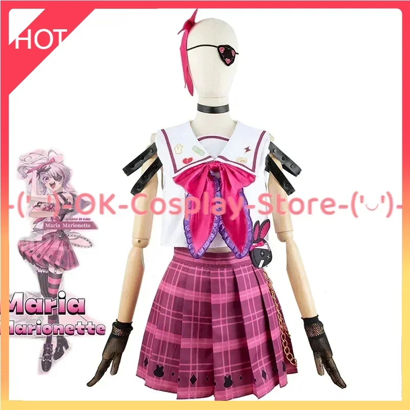 

[Custom Made] Maria Marionette Cosplay Costume Women Cute Sailor Dress Suit Top Skirts Halloween Party Uniforms Vtuber Cosplay