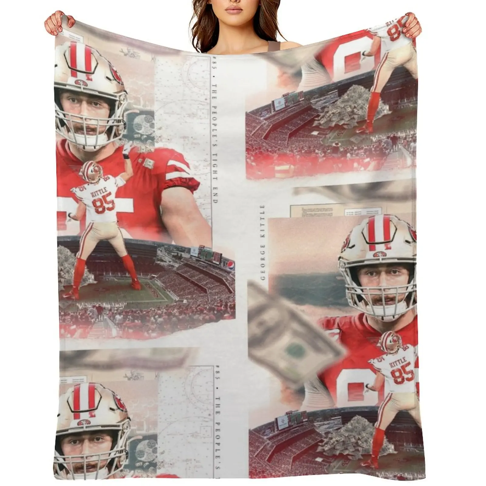 

George Kittle Throw Blanket Sofa Quilt Soft Plaid manga Sofa Blankets