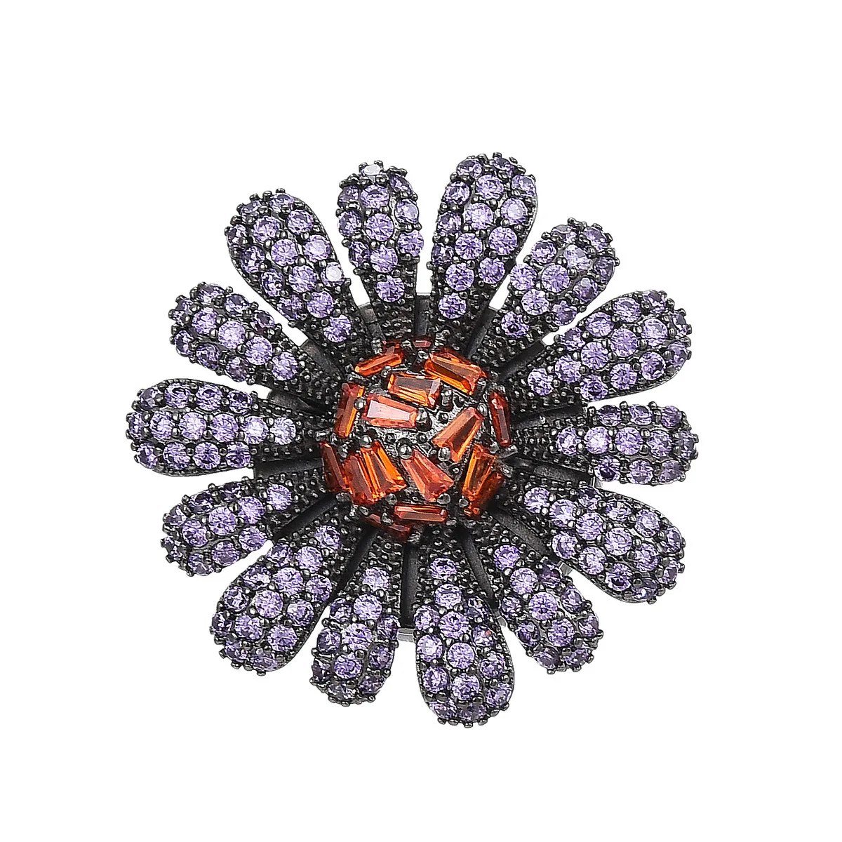 

Красота Роскошная латунная брошь с цветком ромашки и кубическим цирконием, аксессуары для одежды