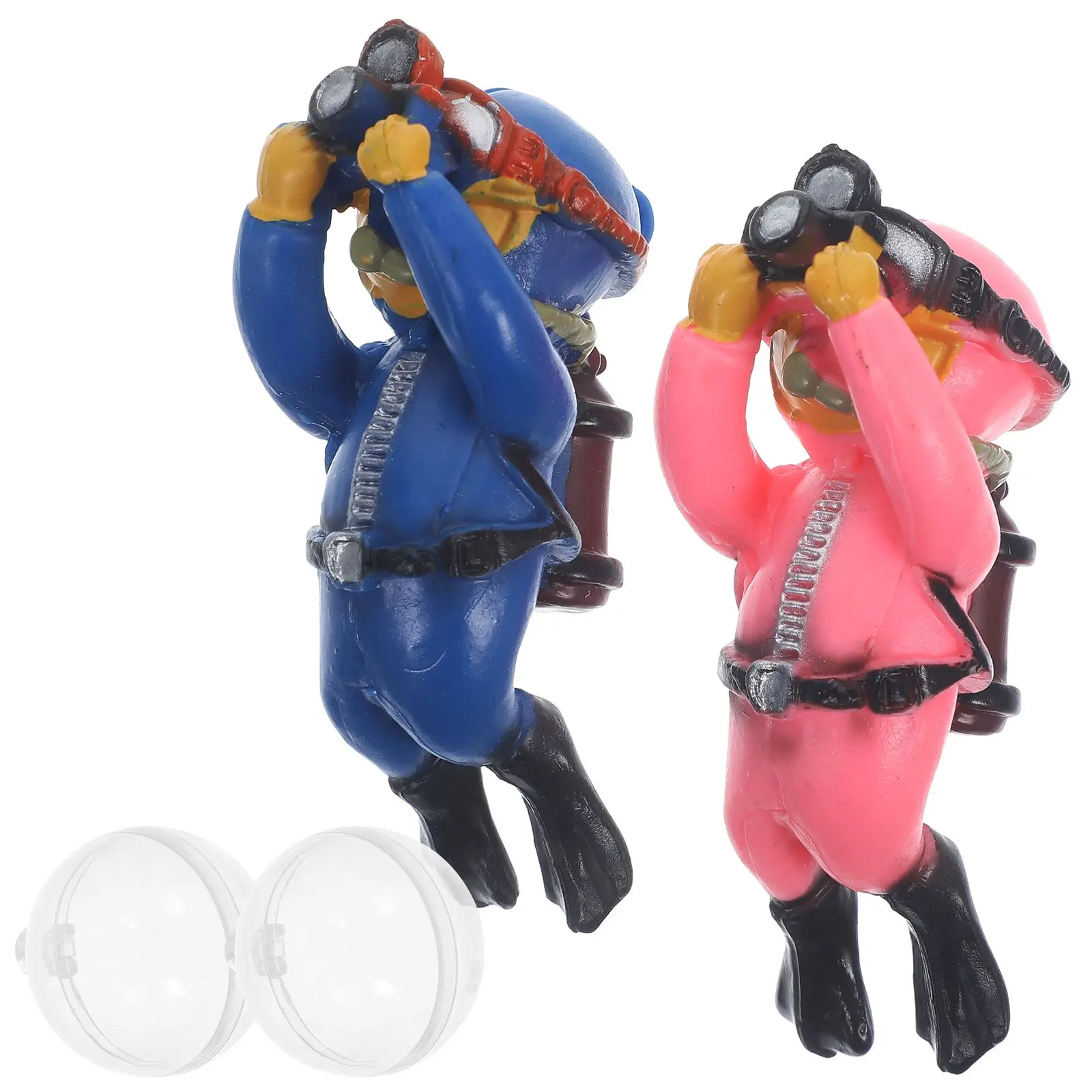 

2 Pcs Fish Tank Accessories Small Decorations Diver Models Floating for Aquarium