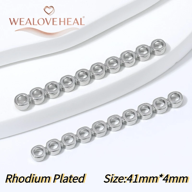 18K vergoldete Messing-Flachperlenverbinder mit mehreren Löchern, 2-10 Loch-Optionen, DIY-Zubehör für mehrsträngige Halsketten und Armbänder. – Detail 37