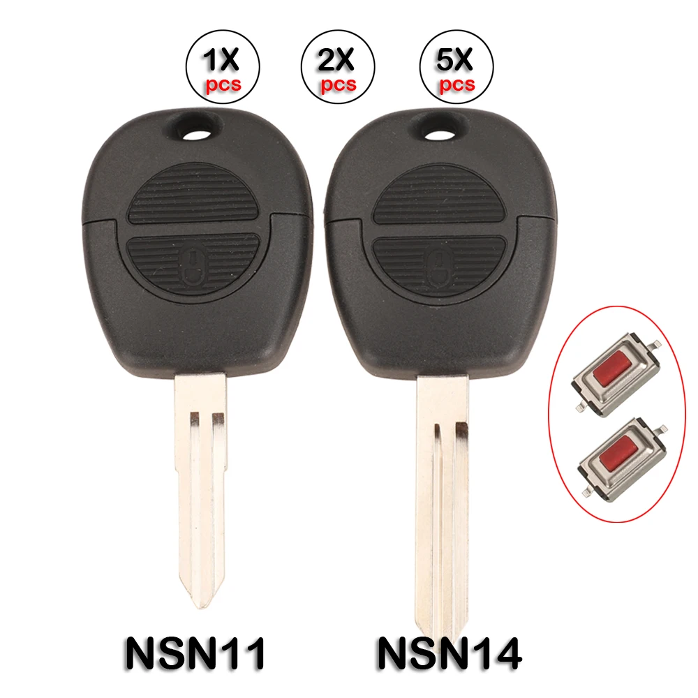 

jingyuqin Remote Flip Fob Car Key Shell switch For Nissan Micra Almera Primera X-Trail Replacement Uncut Blade Case Cover