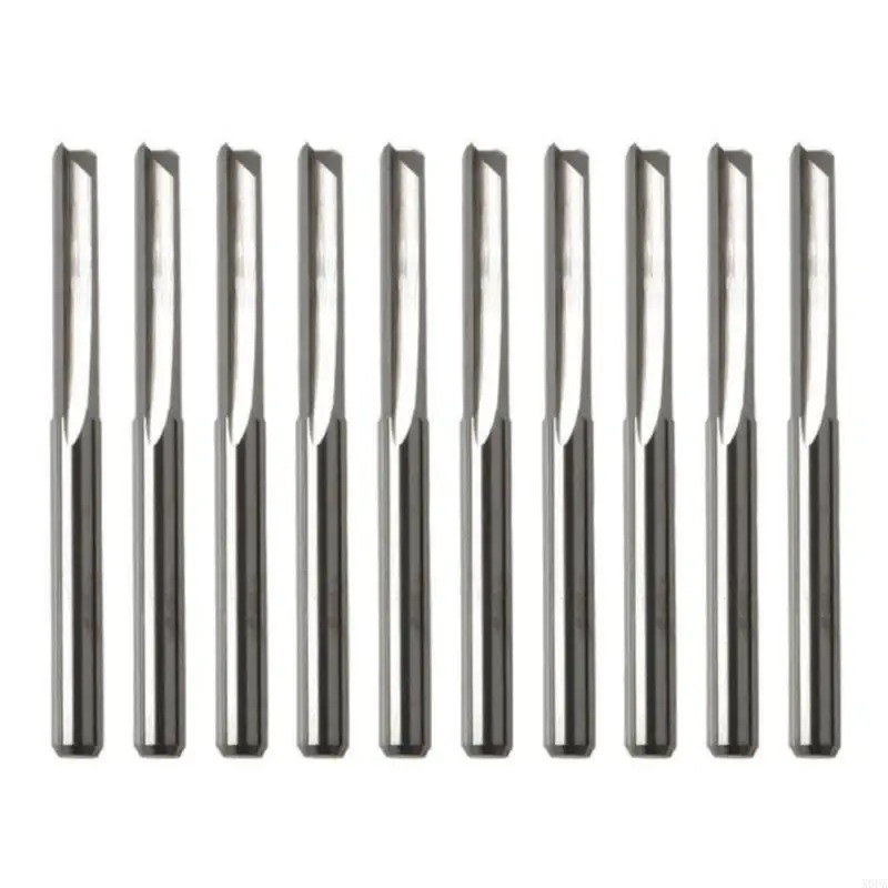 

X9FA 10Pcs 3.175mm Milling Cutter Flute Router Bit For Hardwood Metal Engraving