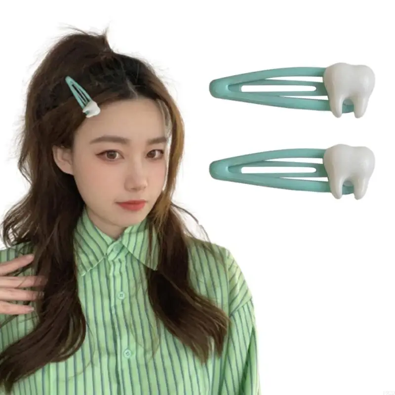 F92D Hair Clip Tooth Harajuku Y2K Girls Lady Hairpin Barrettes Clip Y2K-girl Hairpin Sweet Handmade HairPins - Detail 1
