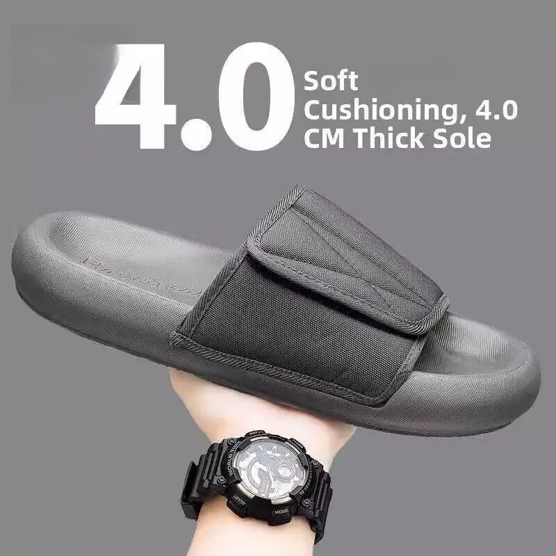 Adjustable Wide Bottom Slippers for Men And Women with Magic Tape Elderly Pain Relief Shoes for Swollen Feet Outdoor Wear