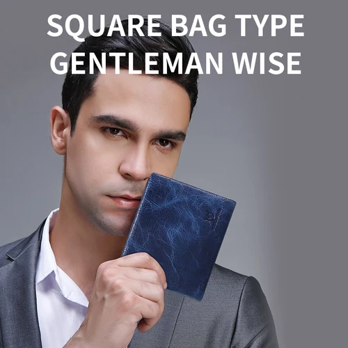 Imagen 2 del producto BULLCAPTAIN nueva cartera de cuero para hombre función RFID moda negocios multitarjeta cartera para hombre Clip QB026