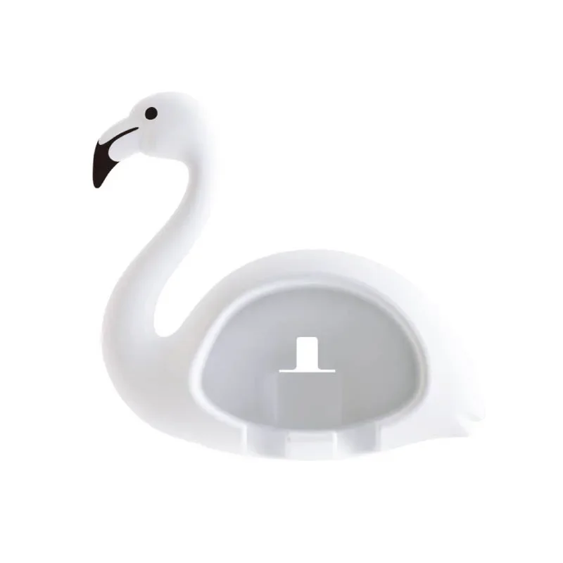 Flamingo Shaped Toothbrush Holder, Toothbrush Rack Organizer, Cute Wall Mount, Bathroom Accessories, 2 Position, 1Pc