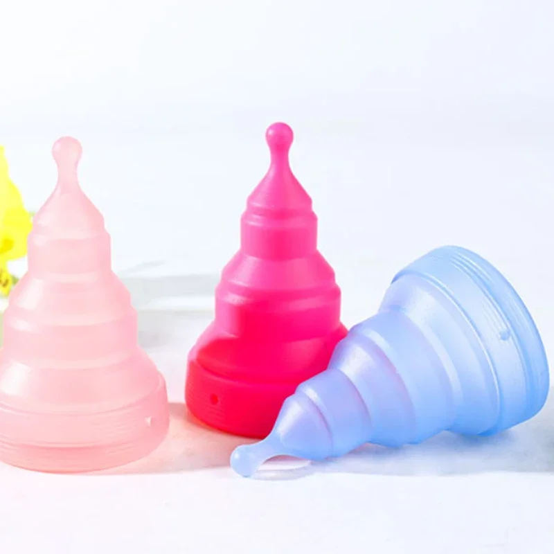 1Pc Menstrual Cup Menstruation Bowl Sterilizer Silicone Collapsible Cups Menstrual Cup Cleaning Recyclable Women Period Cups