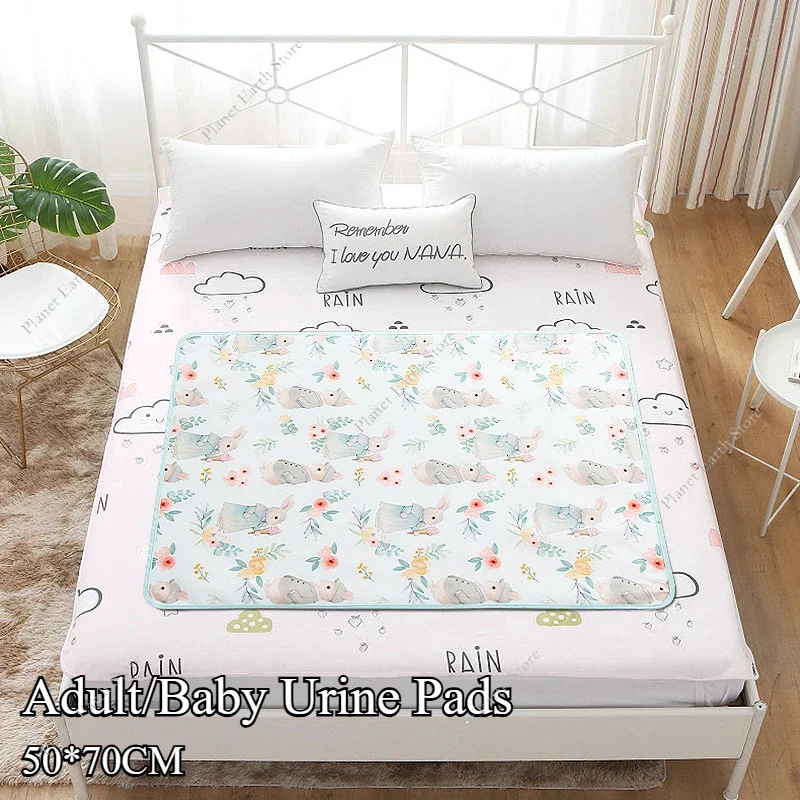 Wasserdichte Baby Windel Ändern Matte 50*70CM Nette Cartoon Bett Schutz Windel Bettwäsche Urin Pads Pflege Pad für erwachsene Baby