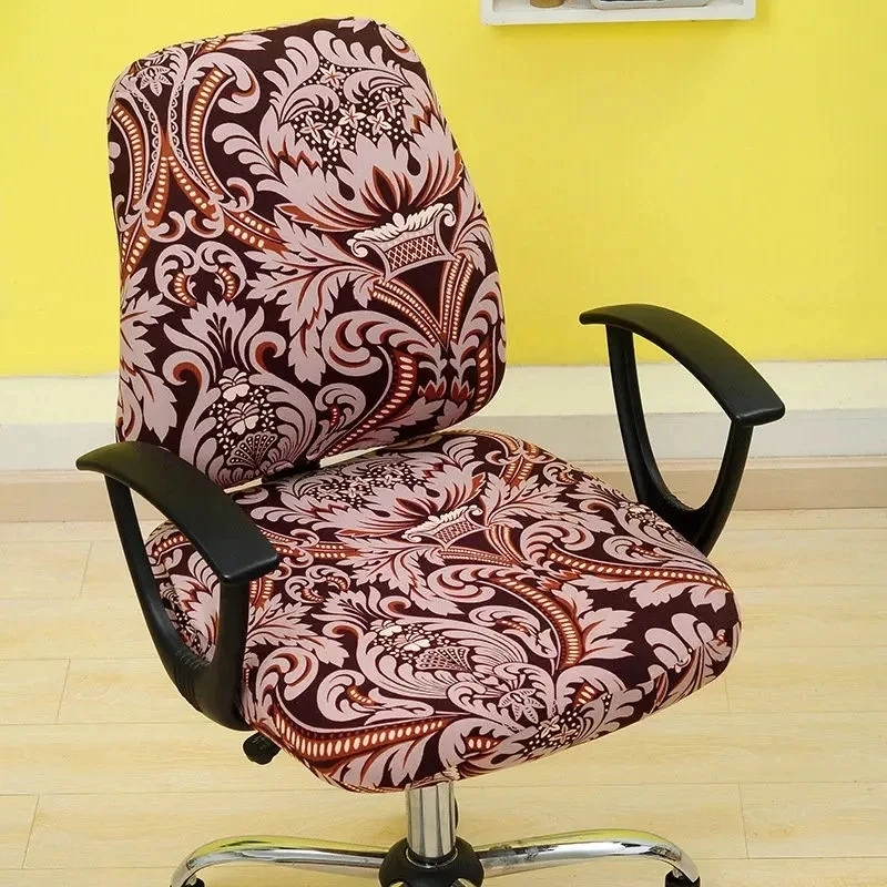 Fashion Printed Office Computer Chair Cover High Elastic Home Split Chair Protective Cover Four-season Universal Armchair Cover