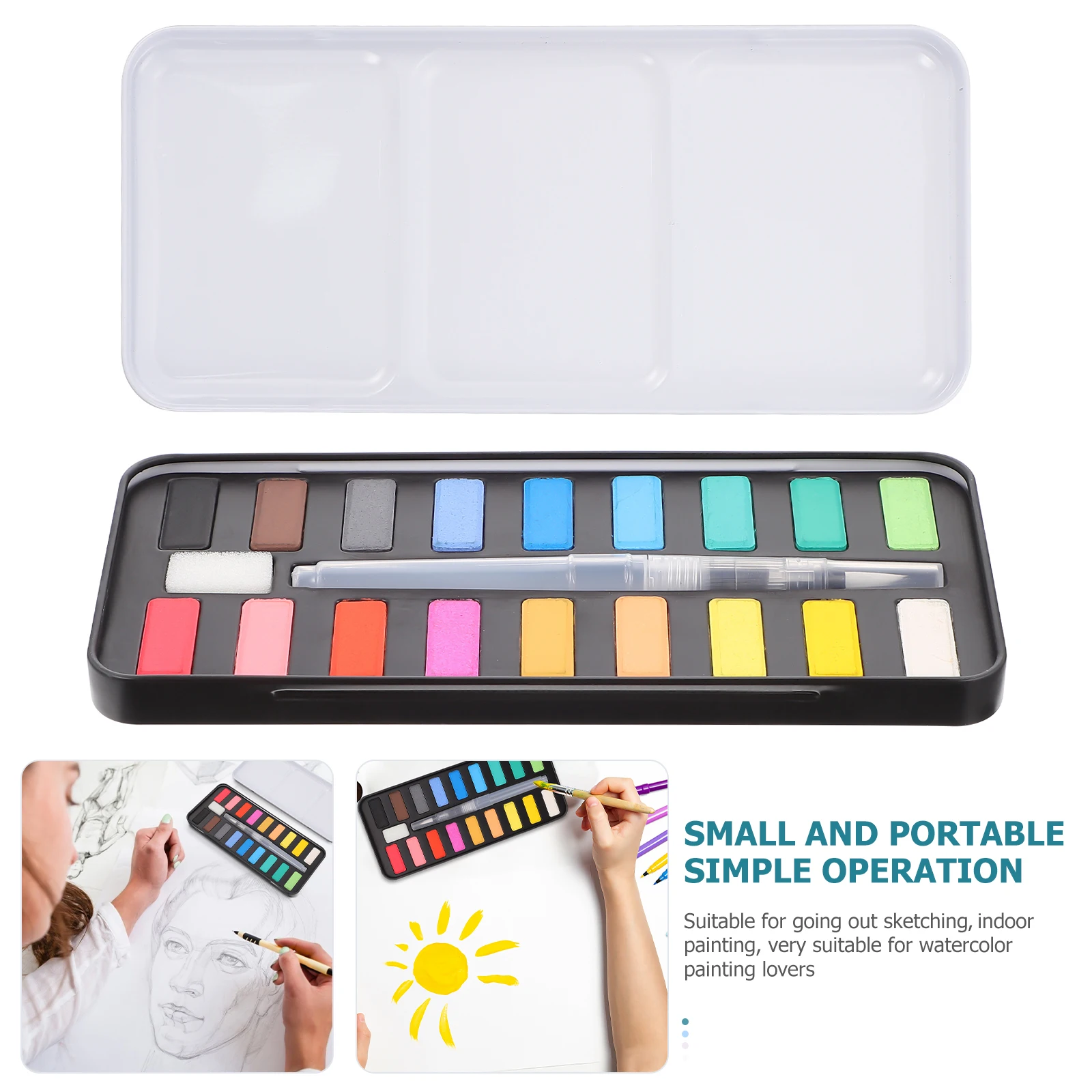 

Watercolor Paint Set Painting Toy Solid Pigment Supplies Handiwork Coloring Material Kit DIY Plaything Kids