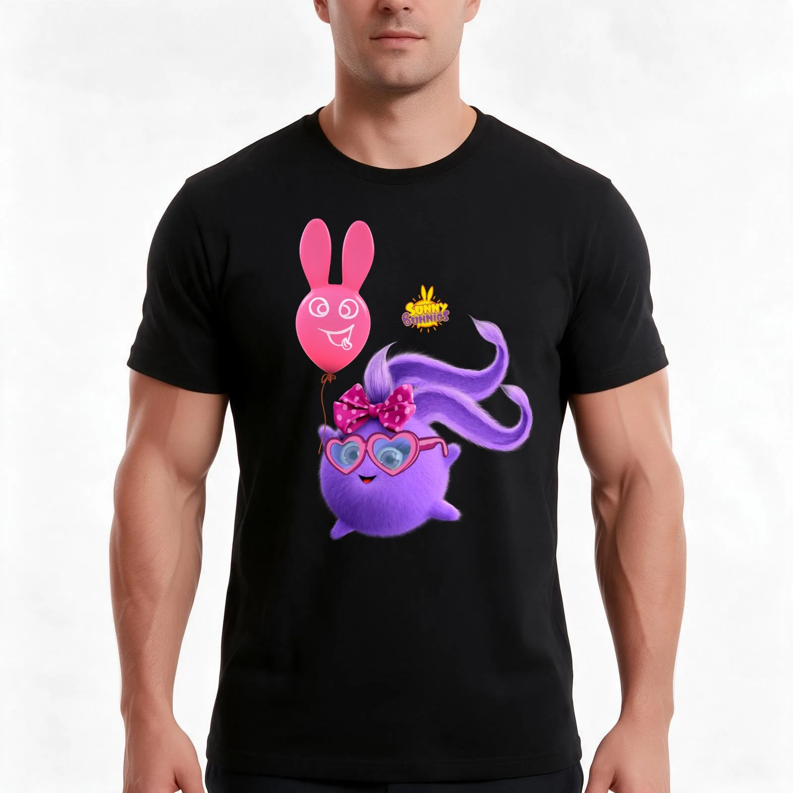 Sunny Bunnies - Iris' Summer Fun T-Shirt, Summer Casual Cotton Tee, Oversized Streetwear Tops, Vintage Graphic Print